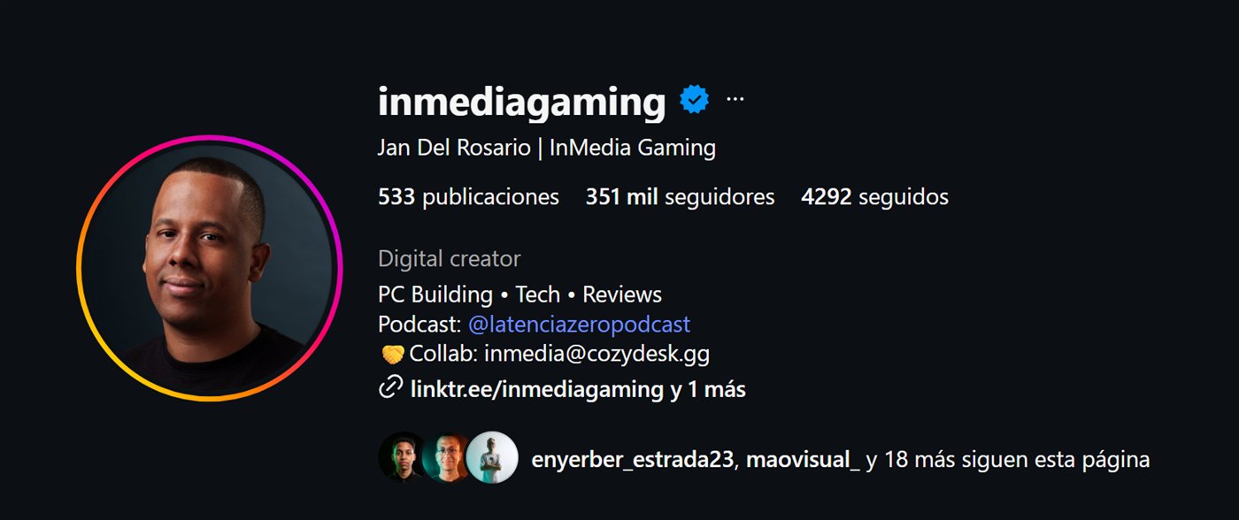 Perfil de Instagram de inmediagaming con 351 mil seguidores